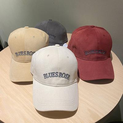 New Big Head Hat Korean Embroidered Letter Soft Top Baseball Hat Spring and Summer Versatile Wide Brimmed Baseball Cap