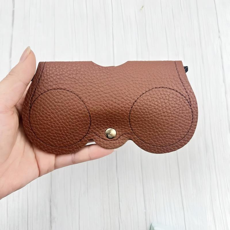 Anti-Crush Glasses Case for Travel & Hiking - Shockproof Sunglasses Holder with Detachable Lanyard, PU Leather(Compact Portable)