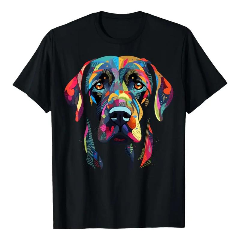 Camiseta Negra Colorida Con Cara De Perro Labrador Retriever S