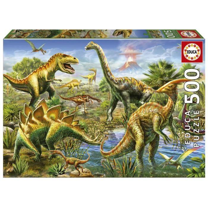 Puzzle 500 pièces - EDUCA - Cour Jurassique - Paysage et nature - Enfant - Intérieur