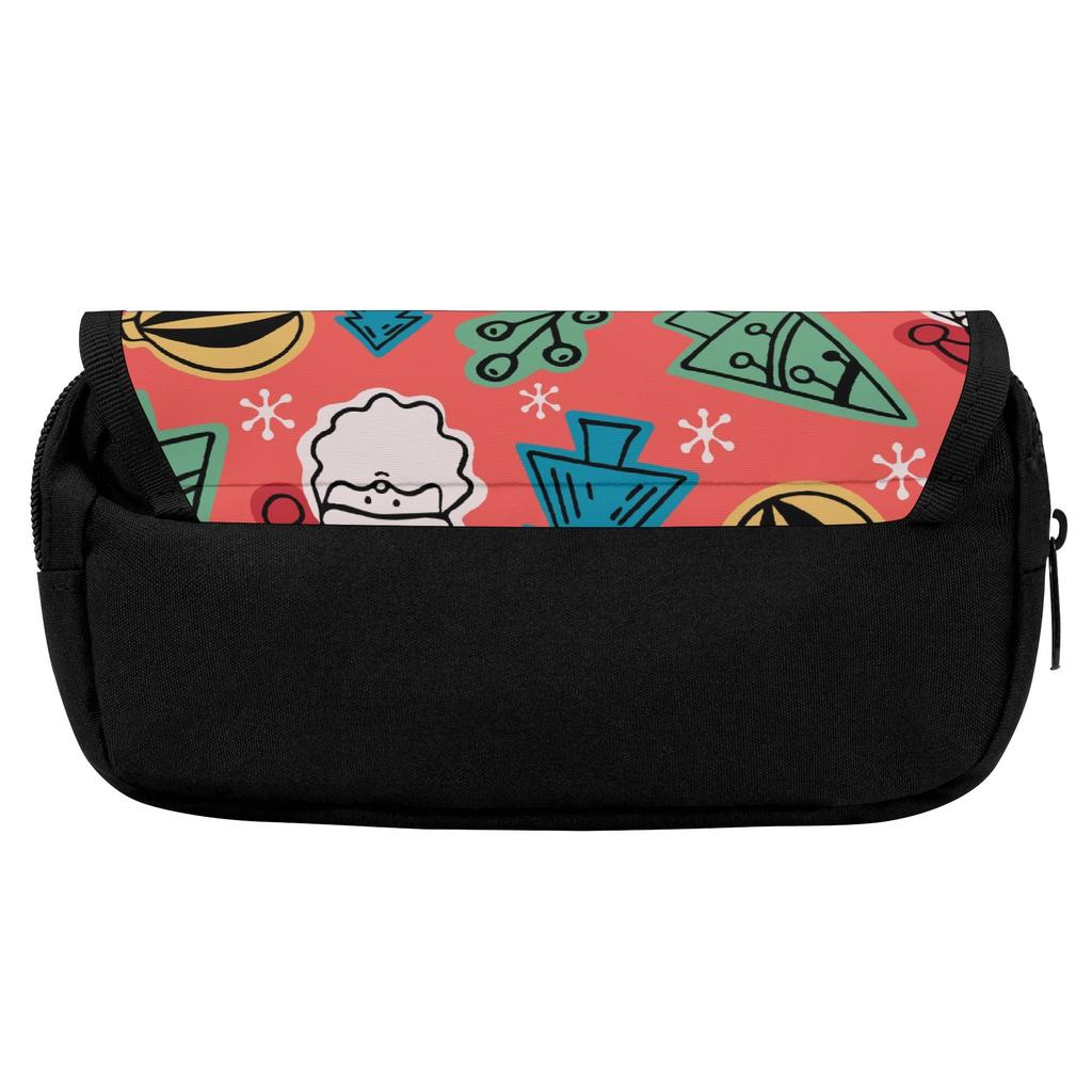 Pencil Case 300D Polyester Spacious Storage Metal Zipper with Two Compartments for Pens Ruler Earphones Students for Students