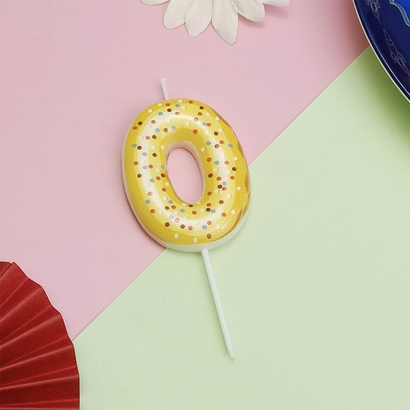 Cute 0-9 Number Candles for Kids Girl Birthday Cake Donut Decor Digital Candle  Cake Topper Wedding Anniversary Party Decor