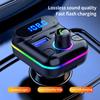 Caricabatteria per auto Dual USB da 4,2 A, trasmettitore FM per auto, modulatore, kit vivavoce Bluetooth 5.0, lettore MP3 audio per auto con supporto per luce ambientale, scheda TF U-disk