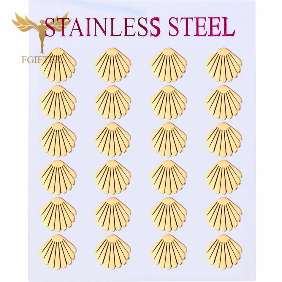 12 Pair Marine Animal Earrings for Women Sea Turtle Shell Starfish Dolphin Penguin Fish Stainless Steel Ear Studs Summer Zircon