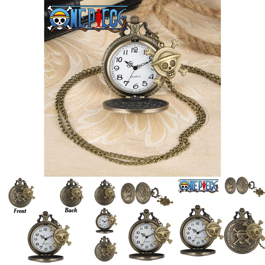 Anime One Piece Luffy Quarz Taschenuhr Retro Design Mit Prominentem Logo Perfektes Geschenk Für Fans Leicht Und Tragbar Multifunktional