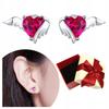 S925 Wings Earrings With Heart, Zircons, Crystals