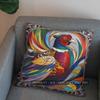 2D Stained Glass Pheasant Design Decorative Pillow Pattern Cushion Cover Suitable For Sofa Bedroom Car Pillow Cover