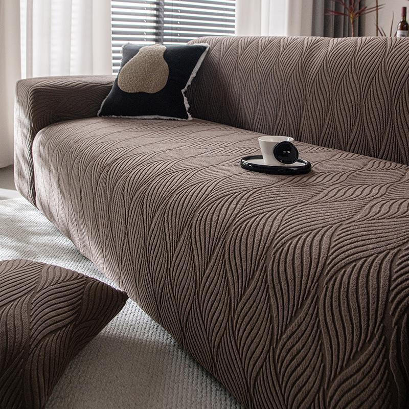 Simple Style Jacquard Velvet Sofa Cover All Season All Inclusive Cover Non Slip Sofa Cover