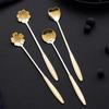 Golden Spoon Set/Coffee Spoon/Dessert Spoon/Cutlery Kitchen Tableware/Stainless Steel Gold Flower Shape