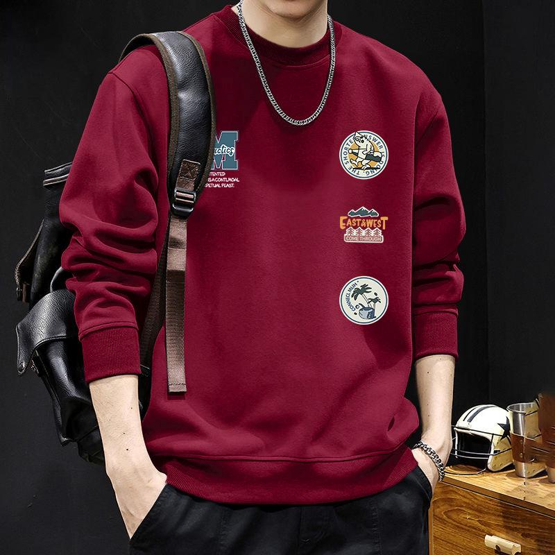 

Autumn/Winter Heavyweight Unisex Round Neck Sweatshirt - Plus Velvet Thickened Trendy American Style Printed Jacket XL (150-180 jin)