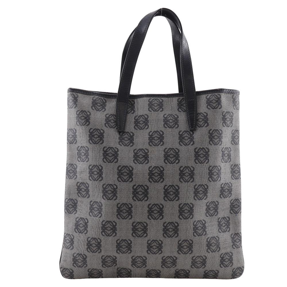 Loewe Anagram Handbag Tote Bag Gray / Black PVC/leather Unisex Used