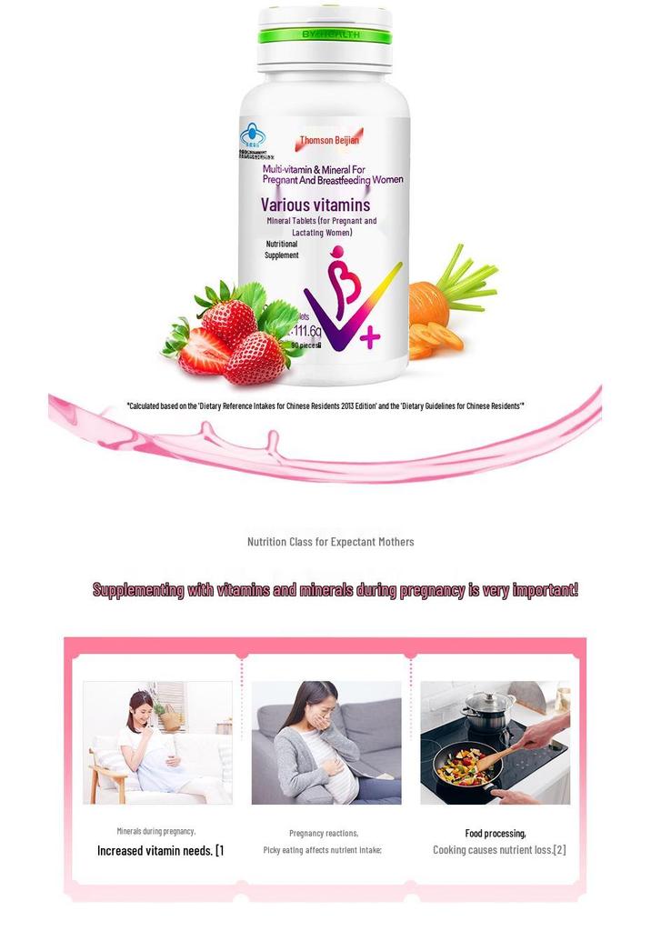 By-health Multivitamin Tablets for Pregnant & Lactating Women - 90 Tablets for Mid & Late Pregnancy