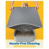 Double Layers Litter Trapping Mat-30" X 22" Large Cat Litter Box Mat-Easy To Clean Litter Mat For Floors