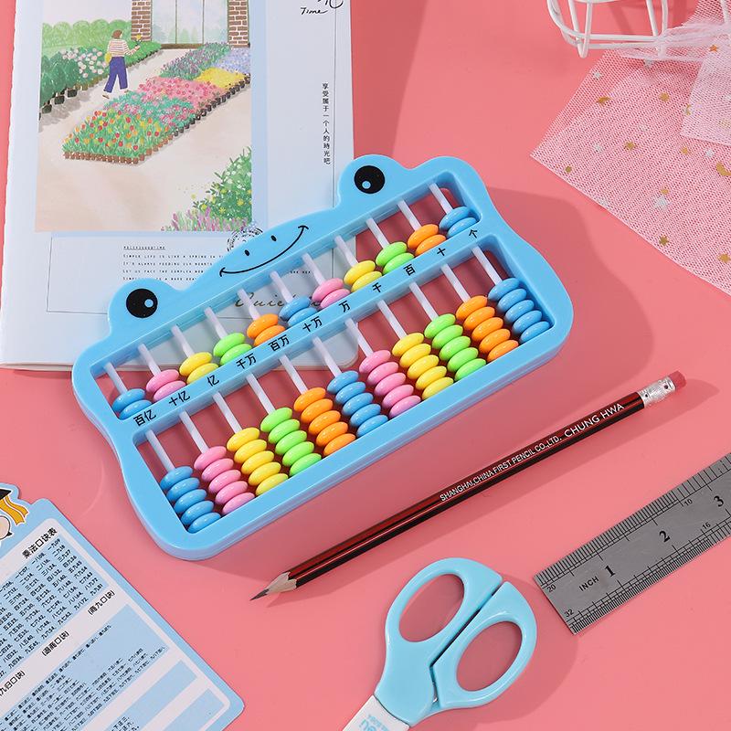 Children's Cartoon Abacus: 11 Rods, 7 Beads, Colorful Math Teaching Aid for Elementary Students
