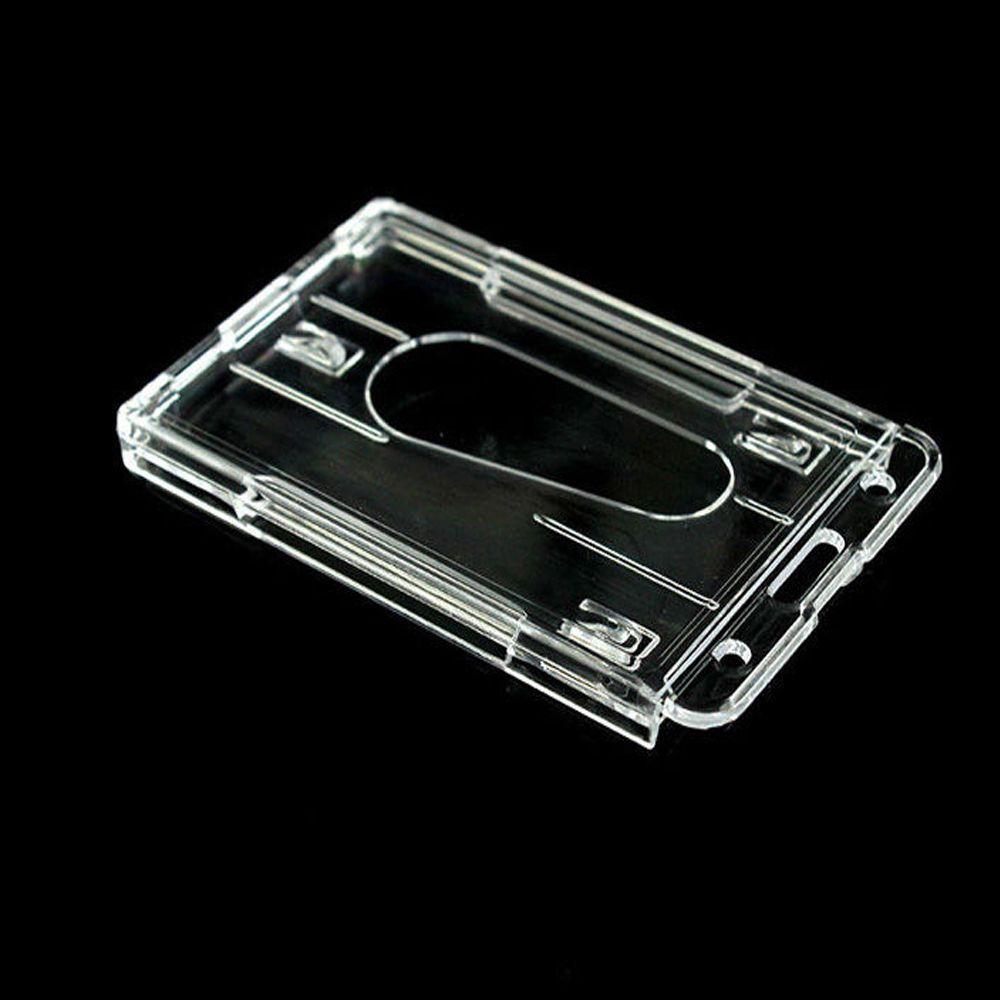 

Credit Card Holder Vertical Hard Plastic Vertical Design High Quality Cutting Ferrule Cutting Sleeve Card Sets Double-sided Use прозрачный