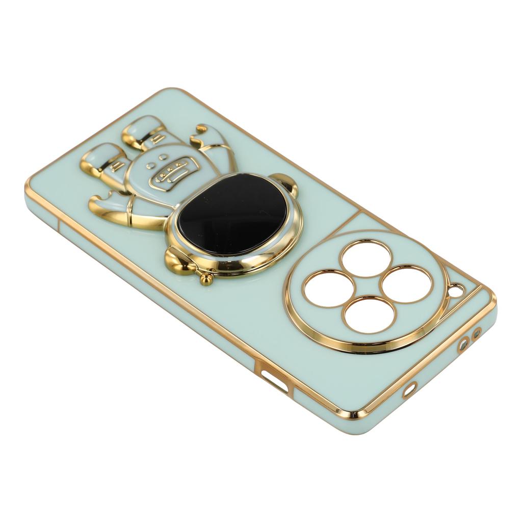 Für OnePlus 12 5G Hülle Galvanisiertes Weiches TPU Handyhülle mit Astronaut Verstecktem Ständer