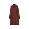 Spring new Ankela red trench coat double-breasted silhouette temperament classic casual medium and long coat women 22396