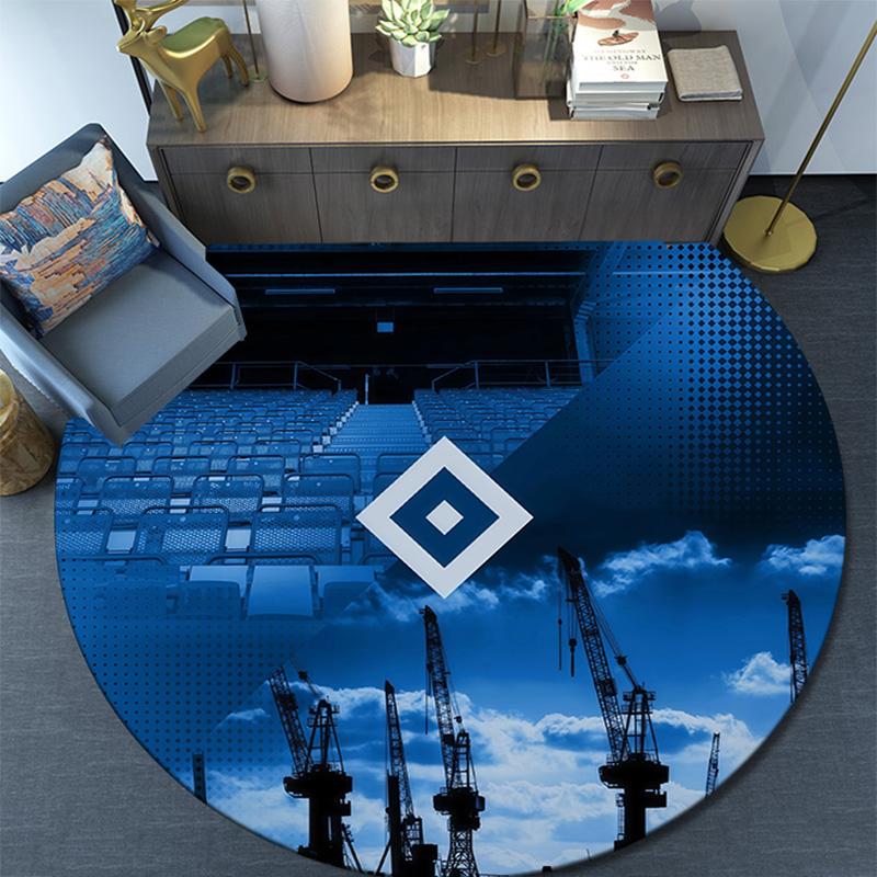 Hamburger SV Round Area Rug,Carpet Rug for Living Room Bedroom Sofa Playroom Decor,Non-slip Floor Mat