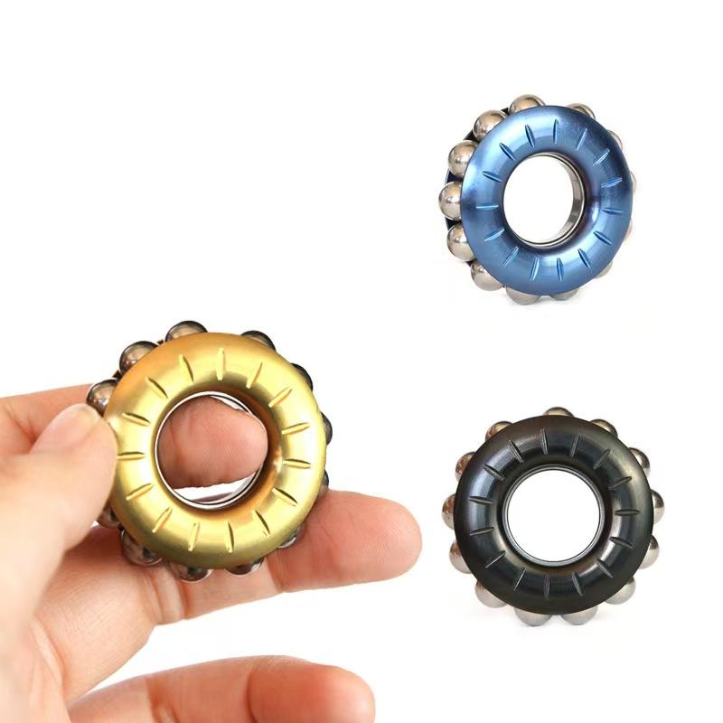 Stainless Steel Mechanical Fidget Ratchet Ring EDC Toy Haptic Fingertip Metal Stress Spinner Fidget Toys Adult Gifts