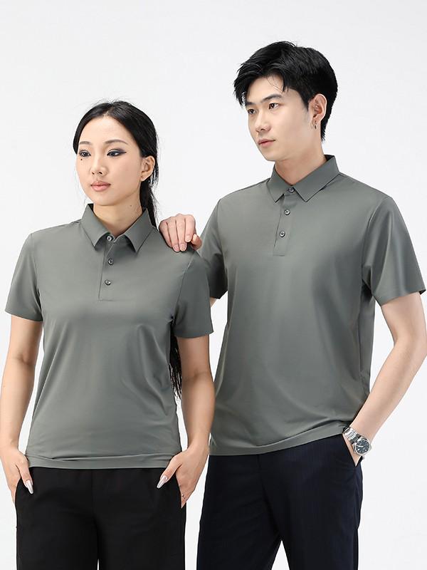 Unisex Summer Polo Shirt: No-Iron, Heat-Press Ice Silk, Business Style Workwear.
