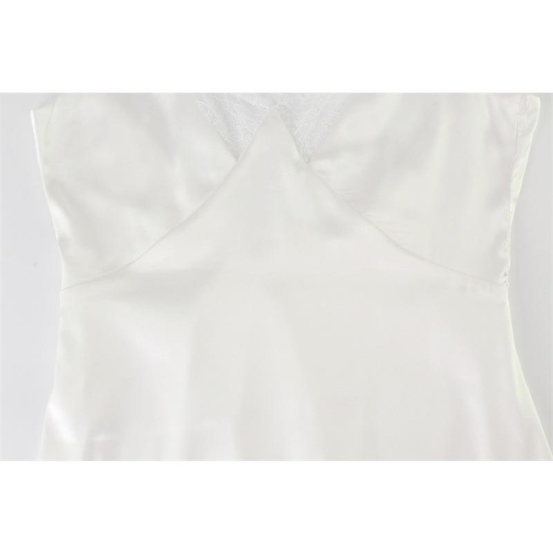 Women's Summer Fashion Temperament V-neck Satin Sexy Lace Patchwork Spice Girl Dress