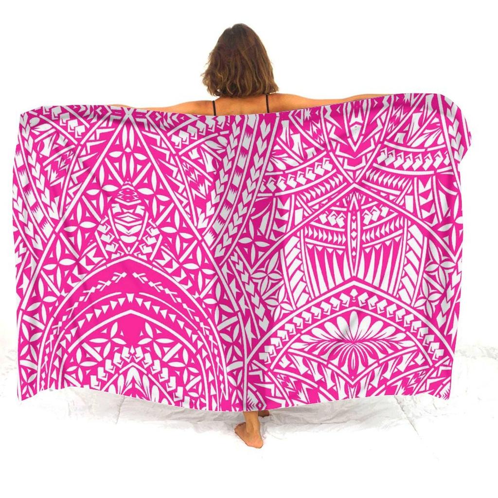 Soft And Comfortable Fabric Summer Beach Holiday Sun Sarong All-In-One Cover Coat Polynesian Print Tailored Women'S Sarong