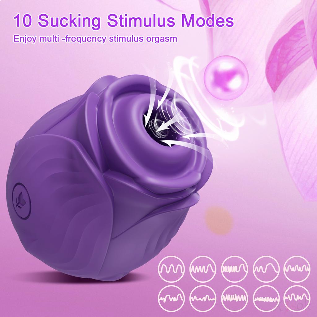 Sucking Rose Vibrator, Nipple Clitoris Stimulator, Female Sex Toy Adult Products, Vibrating Massager, Couple Flirting Sex Toy
