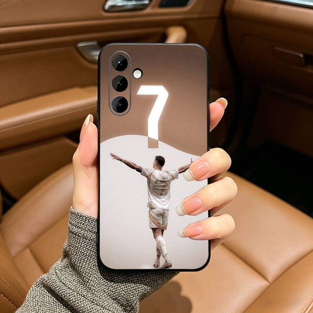 C-R-7 R-Ronaldo Czarne Miękkie Silikonowe Etui na Telefon dla Samsung Galaxy A73, A71, A72, A70, A53, A52, A51
