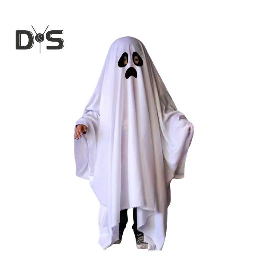 

Детский плащ-призрак, нарядное платье на Хэллоуин, реквизит для косплея, жуткий костюм с улыбающимся призраком, праздничный костюм S 1