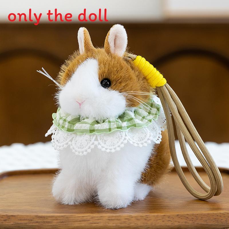 Rabbit Plush Cuter Ornament With Lace Scarf Decoration For Home Gift Office