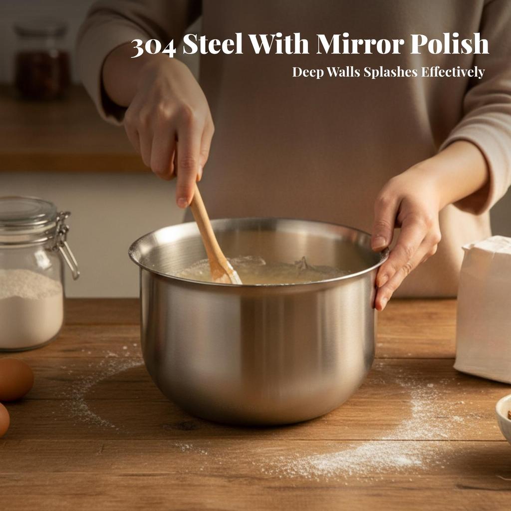Stainless Steel Mixing Bowl Rust-Resistant Deep Safe for Bakers