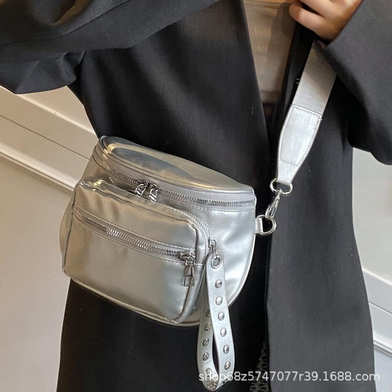 New Korean version of trendy women's bag 2025 fashion casual shoulder crossbody bag women's saddle bag niche casual bag