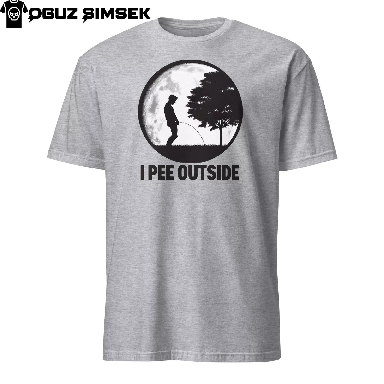 Funny Camping T-Shirt Mens Womens Tees Top | Unisex Short-Sleeve | I Pee Outside Design XL