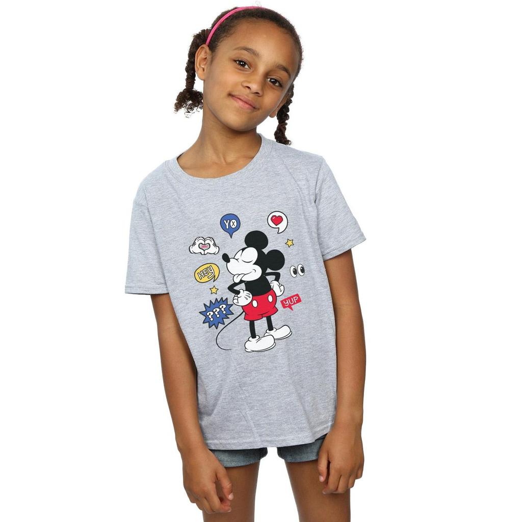 Disney Girls Mickey Mouse Tongue Out Cotton T-Shirt
