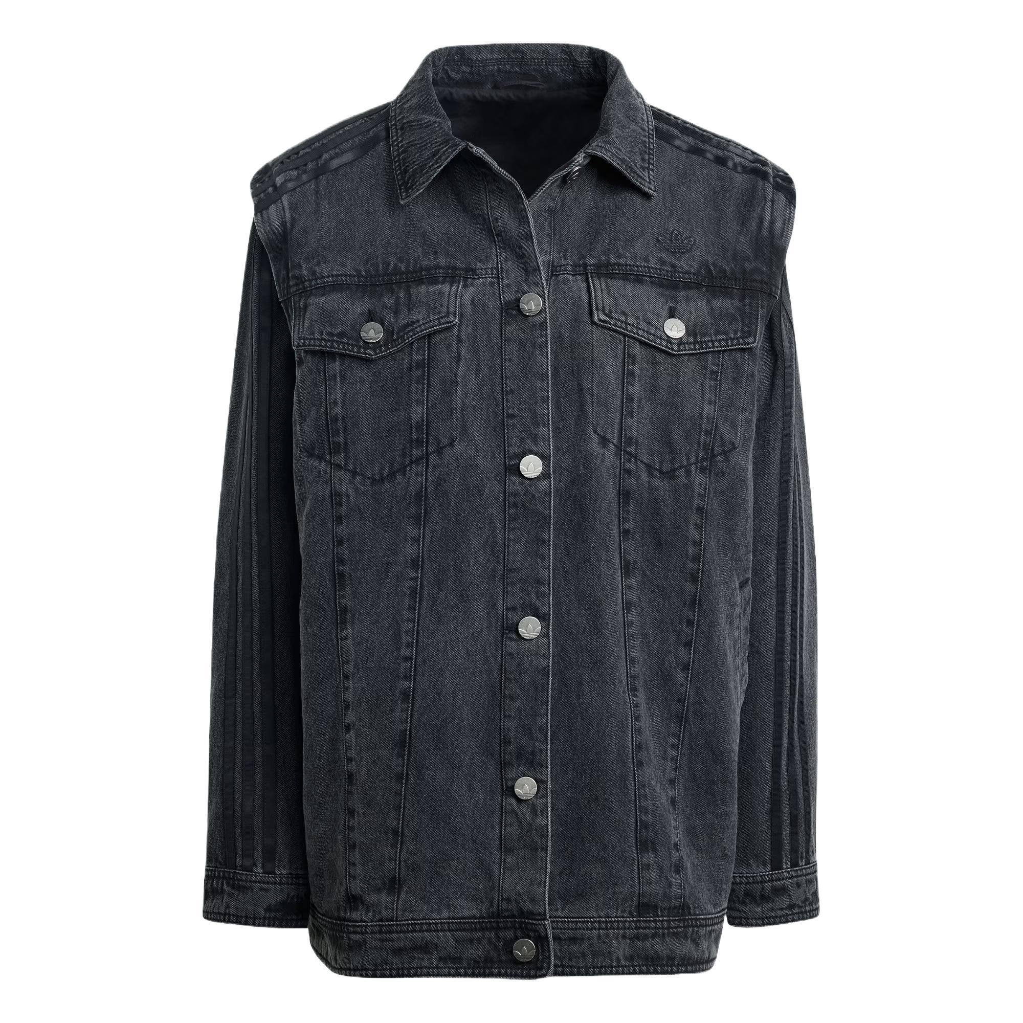 (WMNS) adidas Adilenium Season 3 Two-In-One Denim Shirt Jacket Asia Sizing Black Women s JY8882 L