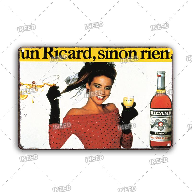 INEED Ricard Bira Retro Metal Tabela Poster Vintage Duvar Posteri Teneke Tabela Dekoratif Duvar Plakası Bar Pub Plak Dekor Aksesuarları