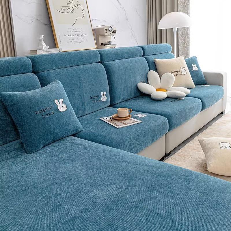 Lila Kaninchen Chenille Sofa Abdeckung All-inclusive Allzweck Alle Jahreszeiten Neue Anti-Rutsch Anti-Katzen Kratzer Hohe-Level-Sinn