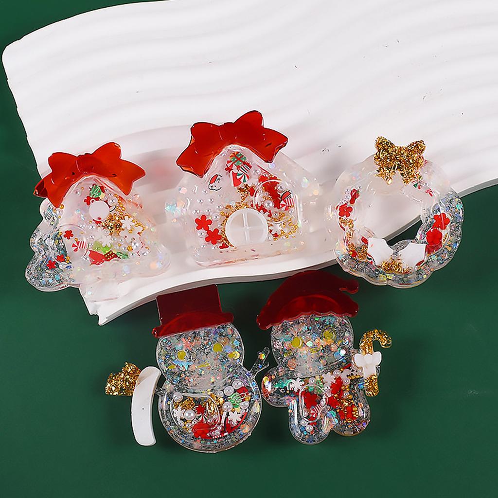 Christmas Silicone Molds DIY Crafts Moulds Quicksand Empty Plates Christmas Sand Mold Set Silicone Material for DIY