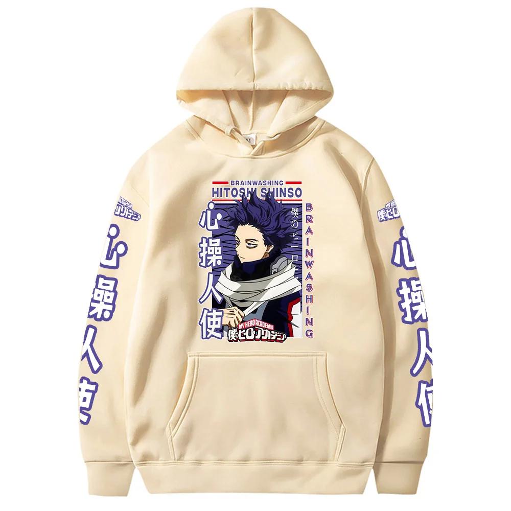 Harajuku Anime My Hero Academia Hitoshi Shinsou Cartoon Men Hoodies Boku no Hero Academia Unisex Long Sleeve Sweatshirts
