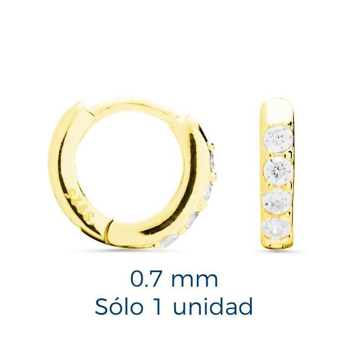 Boucles D'oreilles - LUXENTER - Ansung - Argent 925 - Plaqué or Jaune 18 Carats - Zircone