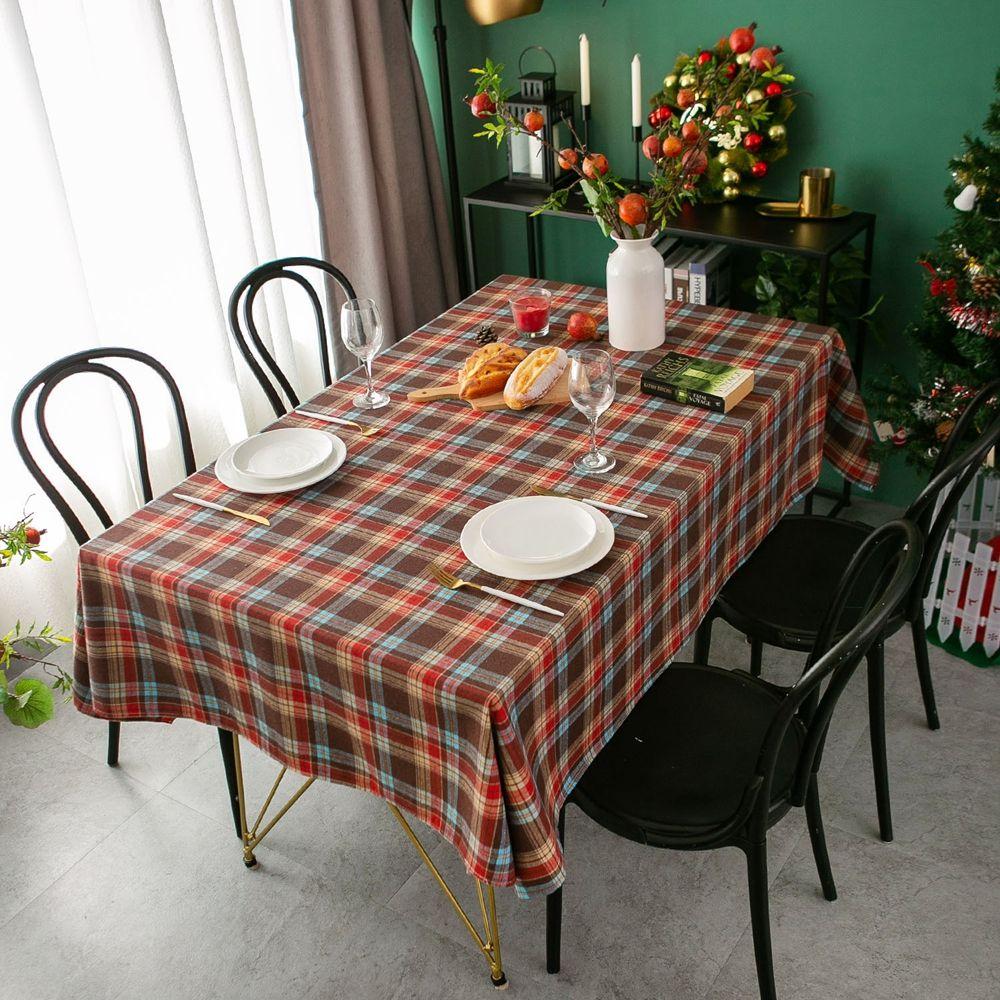 Party Wedding Checked Square Dining Tablecloths Tablecloth Table Cover Christmas Decorations