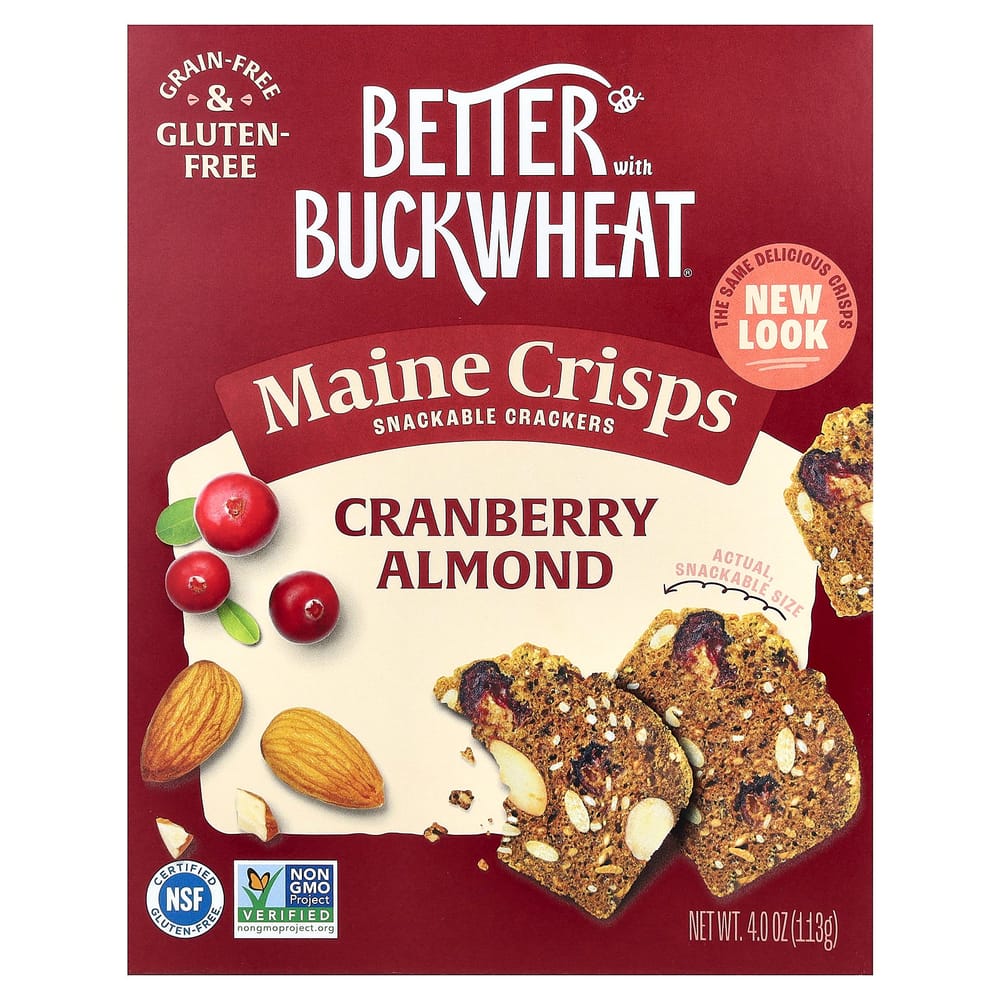 iHerb Main Crisp Buckwheat Crackers Cranberry Almond 113g (4 oz)