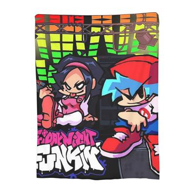 FNF Bad Time Trio Friday Night Funkin Decken Weiche Warme Flanell Überwurfdecke Tagesdecke für Bett Wohnzimmer Picknick Reisen Zuhause