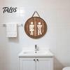 Office Door Identification Wooden Restroom Signs, Men's And Women's Wall Half Toilet Solid Wood Art Bathroom Decor Sign, Rustic Hanging Signs