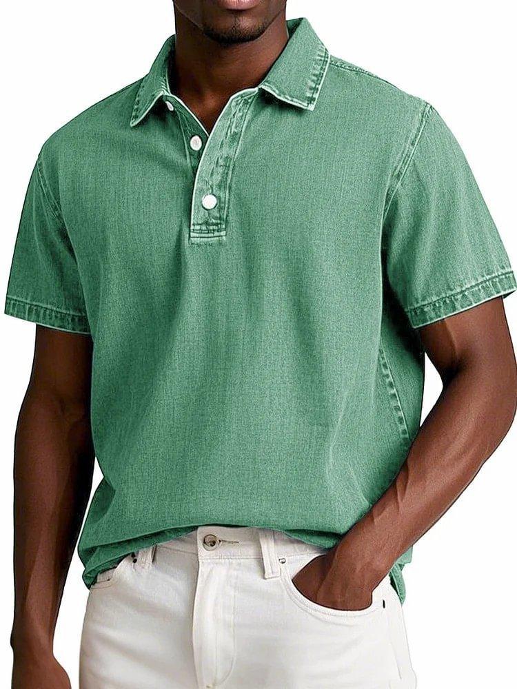 

Men s Slim Fit Short Sleeve Polo Shirt, Casual Button Down Collar, Solid Color Cotton Blend, Multiple Colors Available S светло-зеленый