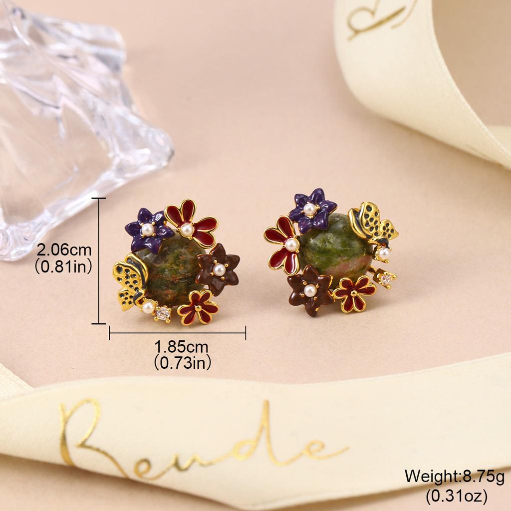 Personalized French Mori Enamel Dripping Oil Niche Bow Earrings Summer Jewelry Three-dimensional Color Stud Earrings