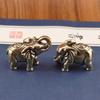 Solid Brass Elephant Pair - Handcrafted Decor for Wealth & Fortune, Desktop Ornament, or Tea Pet