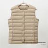 Women's Lightweight White Duck Down Sleeveless Jacket - Round Neck, Collarless, Warm Winter Vest