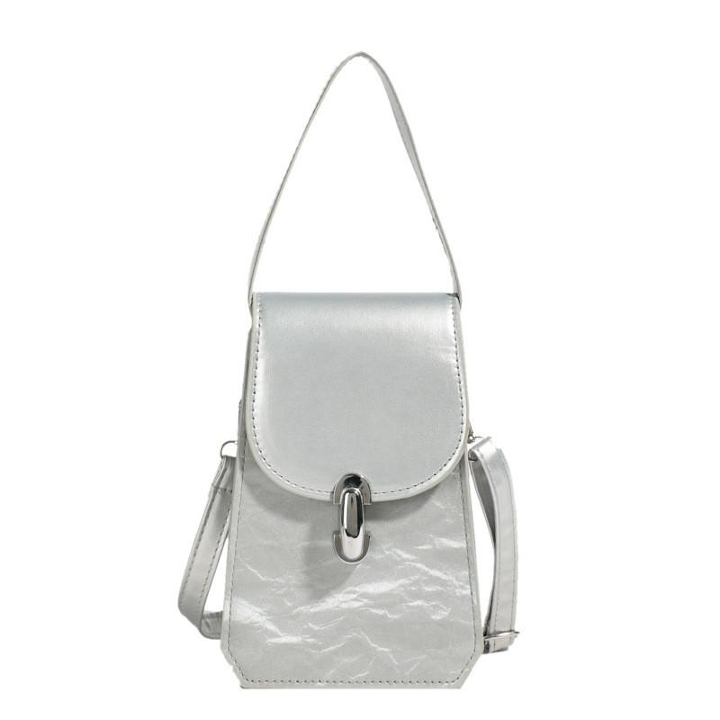 

Womens Summer Small Square Phone Crossbody Bag With Top Lock For Stylish Outings срібний
