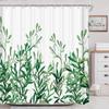 Plant Pattern Print Shower Curtain Bathroom Curtain with Hook